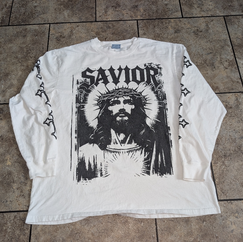 Cthdrl The Savior AOP Front Men's XXL Long Sleeve Tee